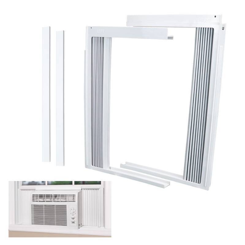 lot 63969 image: Window Air Conditioner Side Panel and Frame Set,AC Accordion Filler Kit,Fits Most 10000BTU Window Air Conditioners - Retail $38