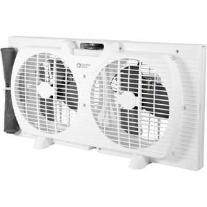lot 58941 image: Comfort Zone 3-Speed Dual Blade Window Fan  White - Retail $60