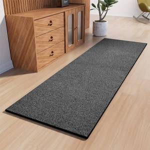 lot 58944 image: Runner Rug with Non Slip Rubber Backing, Washable Soft Floor Carpet for Kitchen, Hallway, Entryway Indoor, Bedroom, Laundry, Low Pile Area Rugs, Solid color with Pointillism style, 26 ft BLACK - Retail $34