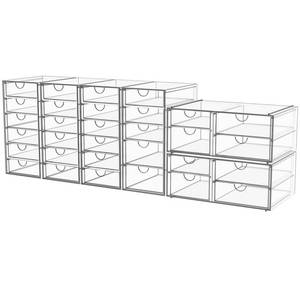 lot 58951 image: 6-Pack Acrylic 31-Drawer Storage & Makeup Organizer for Desk - Retail $64