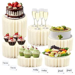 lot 58970 image: 6Pcs Multi-Level Foldable Dessert Stand for Party Wedding - Retail $32
