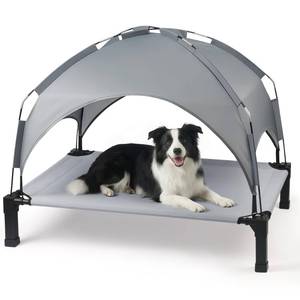 lot 58984 image: Elevated Dog Bed with Removable Canopy, Sun Protection Shade Tent Dog Cot - Retail $36