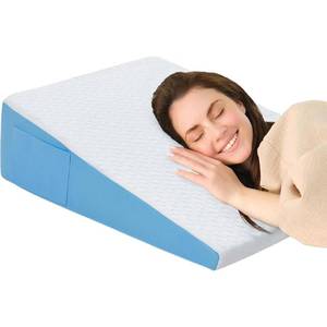 lot 58999 image: Wedge Pillow for Sleeping, 7.5 Memory Foam Bed Wedge Pillow - Retail $29