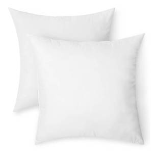 lot 59000 image: Amazon Basics Square Hypoallergenic Down Alternative Pillow Insert, Machine Washable, Softness and Support, 20 inch, 2-Pack - Retail $20