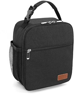 lot 59014 image: Lunch Bag for Men Women Adults Small for Office Work Picnic - Reusable Portable Lunch Bag, Black - Retail $10