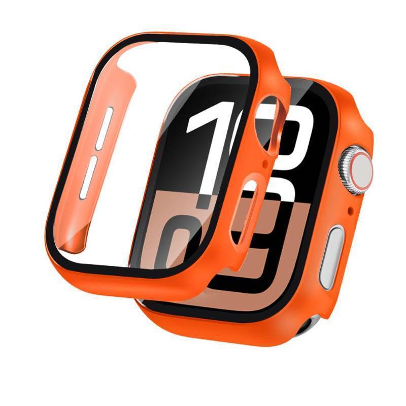 lot 17588 image: TSOGIA 2 Pack Hard PC Case for Apple Watch Series 11 (2025)  Series 10 Screen Protector 46mm, with 9H Tempered Glass Screen Protector, Full Protective Cover for iWatch Accessories 46mm, Orange - Retail $10