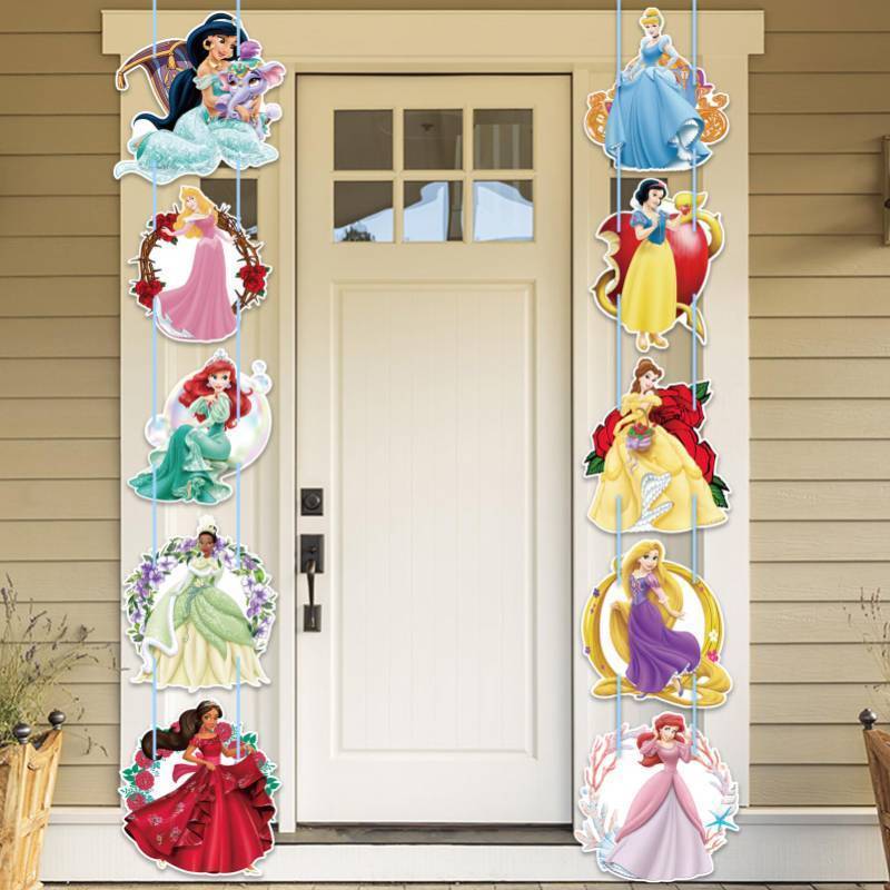 lot 17643 image: Princess Birthday Party Supplies, Party Porch Sign, Door Banner Decorations for Adult Theme Party Outdoor Indoor Home Decorations - Retail $11