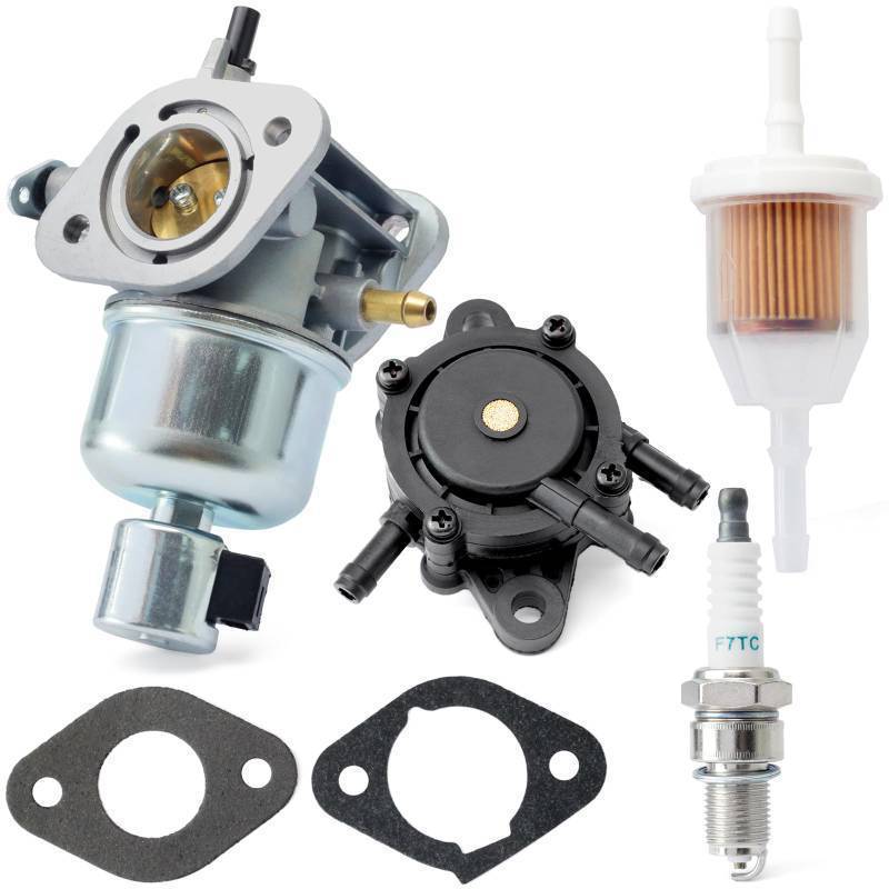 lot 28184 image: 15003-7131 Carburetor Kit Replacement for Kawasaki FH491V-AS04 FH491V-DS04-R FH491V FH580V FS541V FR600V FS600V for John Deere X300 X300R, Replace 15004-0822 15004-7060 Carb - Retail $35