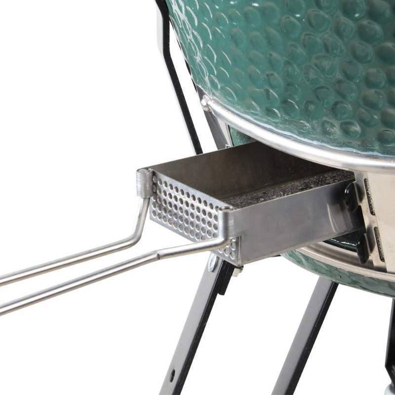lot 38353 image: Slid Out Ash Drawer for Big Green Egg Accessories Ash Clean Tool, Green Egg Replacement Parts, Stainless Steel(New version, for Large BGE Only) - Retail $50