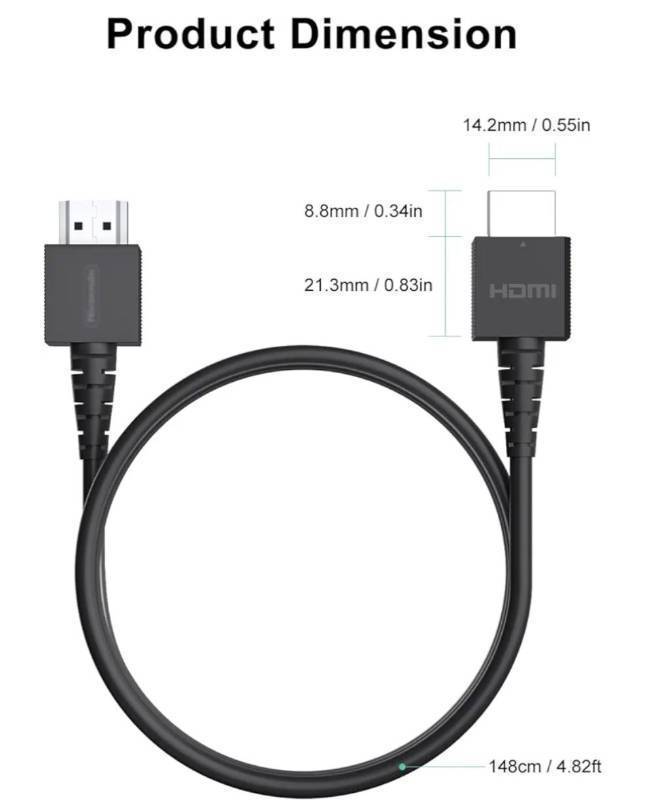 lot 46277 image: HDMI Cable Compatible with Nintendo Switch and Switch OLEDWii UNES Classic EditionSuper NES Classic EditionN64, Switch HDTV Cord for TV, Original Switch HDMI-Cable, 5ft, Black - Retail $8