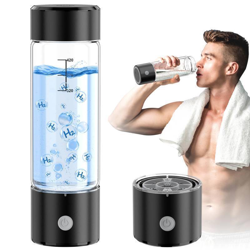 lot 72778 image: Hydrogen Water Bottle, 3Min 2200PPB Rapid Hydrogen Water Generator -SPE PEM Tech, 15OZ Portable Hydro Water Machine, Health Care Gifts - Retail $20