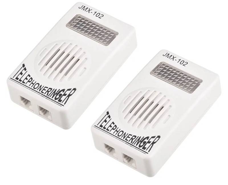 lot 72841 image: 2Pcs White Telephone Ringer Amplifier Bell Extra-Loud TelephonePhone Ringer,Landline Phones,Telephones and Accessories,Use Safety Small in Size and Light in Weight - Retail $9