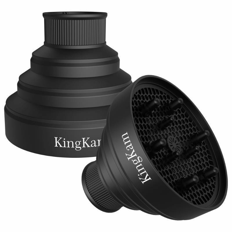 lot 72935 image: Collapsible Hair Dryer Diffuser - Travel and Easy Storage - Diffuser Attachment Fit Most Hair Dryers with Nozzle Diameter D-1.575Inch to 1.968 Inch (4-5cm) - Black - Retail $9