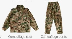 lot 64065 image: Childrens Army Special Forces Clothing Childrens Camouflage Single Soldier Clothing( Hat, Belt) Soldier Boy, M - Retail $0