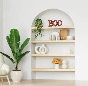 lot 64074 image: BOO Sign Halloween Decor for Tabletop or Wall Hanging, Freestanding Rustic Beaded Boo Letters for Farmhouse Halloween Table Decor, Gift for Halloween Decorations Party, cream - Retail $9