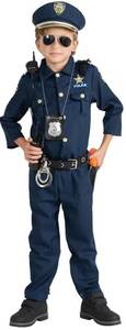 lot 64092 image: Dress Up America Police Costume for Kids �� Cop Uniform Set with AccessoriesRealistic Cop Uniform, Shirt, Pants, Hat & Accessories, Halloween Costume, S - Retail $37