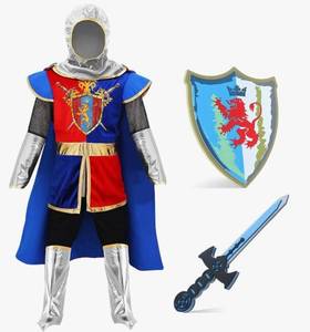 lot 64094 image: Knight Costume Toddler Boy Dress Up Clothes Medieval Costumes with Cape Toys Accessories Halloween Cosplay Gifts, M - Retail $39