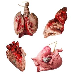 lot 64104 image: Halloween Blood Props Fake Scary Severed Hand Broken Body Parts for Haunted House Halloween Zombie Party Decorations (9 Pcs) - Retail $3,338