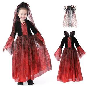 lot 64117 image: Royal Vampire Costume for Girls Deluxe Set Halloween Gothic Vampiress Queen Dress Up Party (Black, 4-6 Years) - Retail $25
