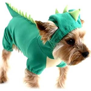 lot 64133 image: Dog Dinosaur Design Costume Green Pet Clothes for Medium & Large Dog (Green, L) - Retail $14