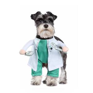 lot 64134 image: Dog Halloween Dentist Costume - Pet Doctor Dress Up Costume Funny Apparel Uniform Adjustable Doctor Cosplay Outfit for Small Medium Dog (M) - Retail $17