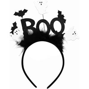 lot 64142 image: Halloween Headband for Women BOO Bat Headband for Halloween Cosplay Costumes Hair Accessories - Retail $7