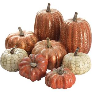 lot 64143 image: Pumpkin Decor, 8 PCS Halloween Pumpkin - Retail $20