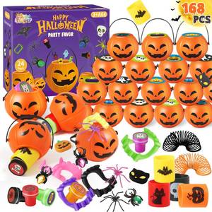 lot 64154 image: 168 PCS Halloween Party Favor For Kid, Prefilled Halloween Pumpkin With Toy - Retail $26