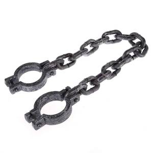 lot 64174 image: Plastic Wrist Shackles Prison Handcuffs Chain Links,Halloween Costume Party Trick Props - Retail $12