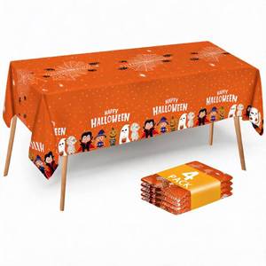 lot 64194 image: Halloween Tablecloth Disposable Table Cover Kids Birthday Party Decoration - Retail $10
