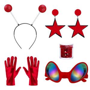 lot 64200 image: 5 Pcs Alien Costume Antenna Headband Glasses Gloves for Halloween - Retail $10