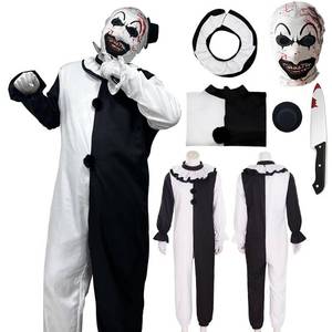 lot 64206 image: Clown Costume Cosplay Clown Movie WIth Head Cover Adult Halloween(S) - Retail $40