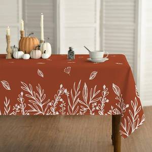 lot 64209 image: Fall Tablecloth 60 x 120 Inch Rectangular Thanksgiving Caramel - Retail $21