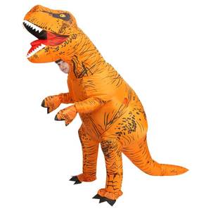 lot 64214 image: Inflatable Dinosaur Costume, Brown T-Rex Halloween Blow Up Costume For Cosplay Themed Parties, Dino Costume, kid size - Retail $36