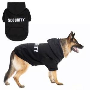 lot 64237 image: Security Dog Hoodie Sweater for Large Medium Small Dogs, Embroidered Dog Clothes with Hat Pockets and Leash Hole, Soft Warm Fleece Pets Cold Weather Halloween Costumes for Boys Girls - Retail $22
