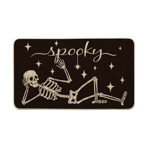 lot 64241 image: Spooky Skeleton Spider Bone Black Halloween Doormat 17x29 Inch - Retail $16