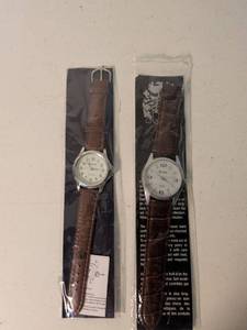 lot 17 image: Eiger Typ J434 and Typ 4044 Wristwatches with Brown Leather Straps Lot of 2