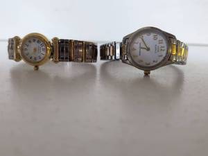 lot 35 image: Lot of 2 Wristband Watches with Two-Tone Metal Bracelets