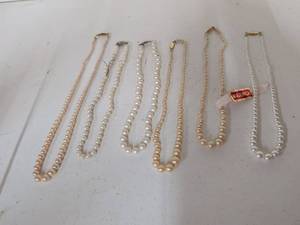 lot 48 image: Majorica Pearl Necklace Lot 11 Pieces Assorted Lengths