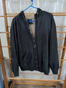 lot 120 image: Faded Glory Hoodie Jacket Black Full Zip Sherpa Lined L