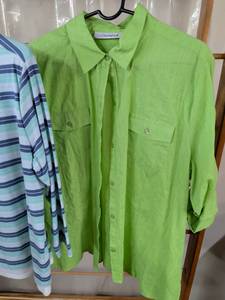 lot 127 image: Croft & Barrow Womens Clothing Lot 2 Items XL Green Button Shirt Striped Top