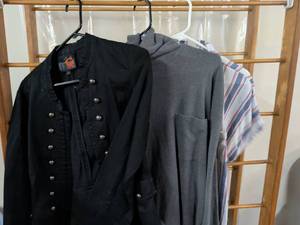 lot 151 image: G by Guess Womens Clothing Lot 3 Items XL Black Blazer Hoodie Striped Shirt