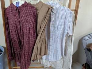 lot 155 image: Lot 4 Mens Dress Shirts Various Patterns and Colors various sizes