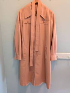 lot 106 image: Peach Button-Front Shirt Dress with Collar and Belt