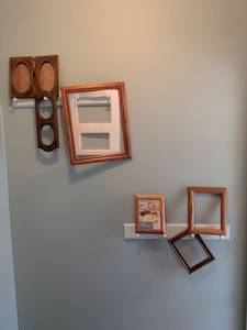 lot 108 image: Mainstays 5x7 Solid Oak Frame with Assorted Picture Frames Lot