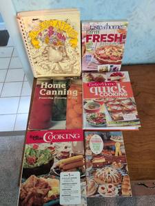 lot 156 image: Lot of 6 Cookbooks Cooking Affaire, Home Canning, Family Circle, Taste of Home Quick Cooking & Farm Fresh