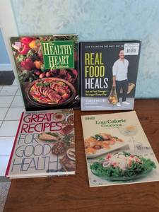 lot 169 image: Lot of 4 Health & Diet Cookbooks The Healthy Heart Real Food Heals Readers Digest