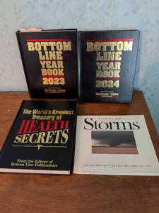 lot 177 image: Bottom Line Year Book 2023 2024 Health Secrets Storms Book Lot 4 Books