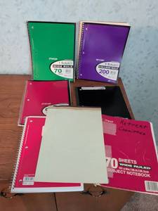 lot 188 image: Lot of 10 Spiral Notebooks Wide Ruled 1-5 Subject Mixed Brands