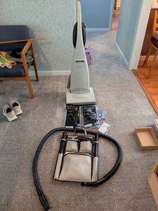 lot 213 image: Riccar Upright Carpet Cleaning Machine with Attachments and Replacement Bags